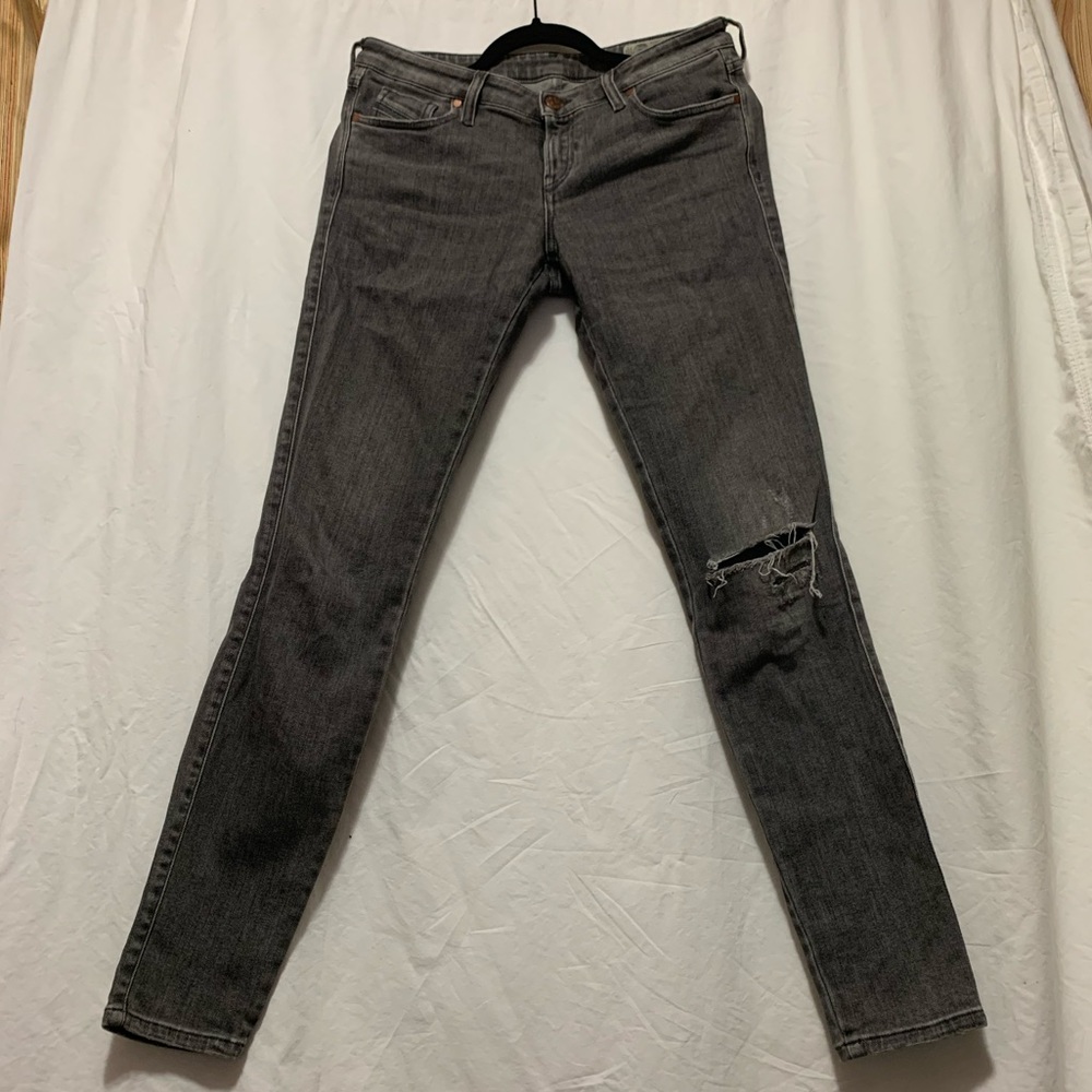 DIESEL Low rise medium grey skinny low rise jeans